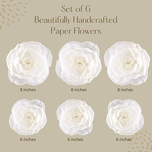 Innoboutique Paper Flowers Decorations For Wall Paper, Large Flower Wall Big Paper Flowers Decorations For Wall (6Pcs) #TOP6