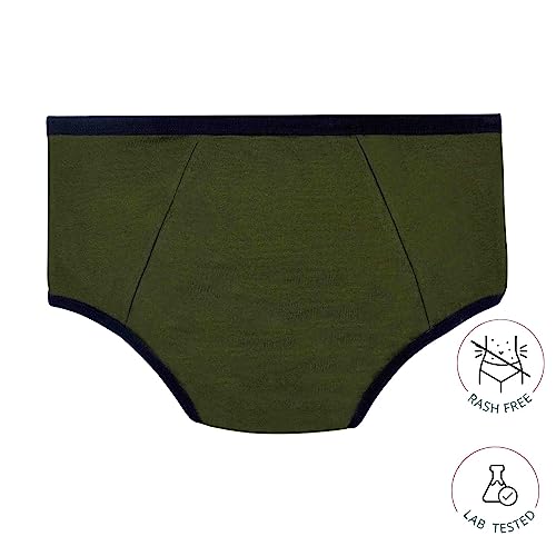 Image of DChica Period Panties Medium to Heavy Flow No Pad Required Anti Microbial | Absorbent Menstrual Underwear | Women & Girls Easy to Wash, Leak-Proof, Reusable Period Briefs (1 Pc) Color /Pattern May Vary