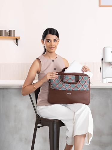 Image of ZOUK Arin Laptop Bag | Slim & Stylish Laptop Bag for Women Office Use | Fits 15.6+ Inch Laptop | Padded Compartment Fits up to 17 Inch Laptop | Water-Resistant | Lightweight