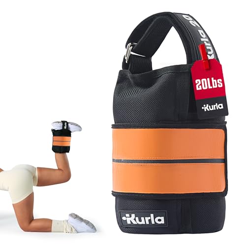 Kurla 20 lb Adjustable Ankle & Wrist Weight with Heel Strap | Patented Design | Breathable Fabric...