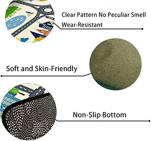 Road Rug for Kids - Kids Carpet Playmat Rug - City Life Rug with Non-Slip Backing - Fun Play Mat for Toy Cars - Blue Green Gray Beige(80cm*120cm) 2 41KAGE yuyL. AC