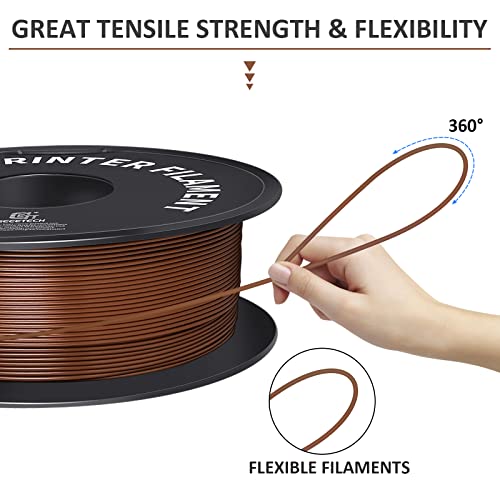 Image of Geeetech PLA Filament 1.75mm Brown, Neatly Wound 3D Printer Filament 1kg Spool (2.2lbs), Dimensional Accuracy + /- 0.02 mm, 3D Printing Filament Fit Most FDM Printer, New Brown