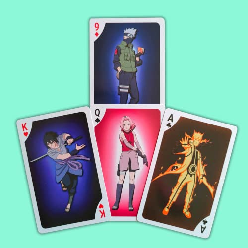 Naruto Playing Card Deck | Unique Anime Gift Merchandise With Shippuden Naruto, Sasuke, Kakashi, Itachi, Madara Card Game Plus 2 Joker | Collectible for Adult, Pack of 1