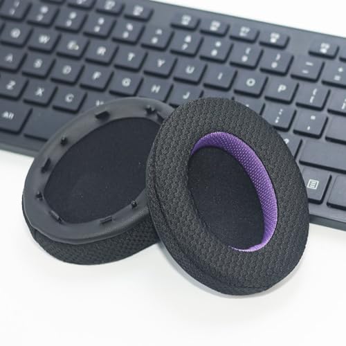 Image of WH-1000XM3 Replacement Earpads, Upgraded Mesh Fabric Ear Pads for Sony WH-1000XM3 Headphone, Comfort Material & Unique Inner & Outer Layer, Black & Purple Special Edition