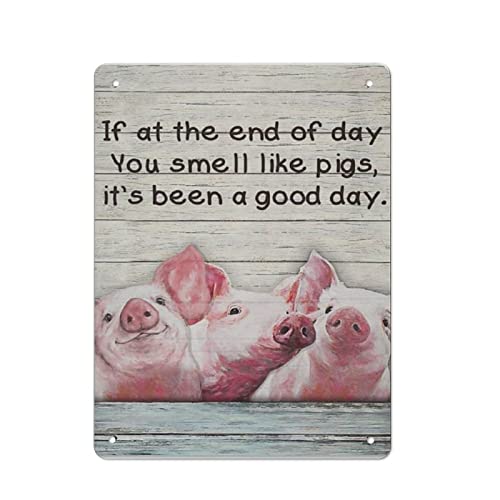 Affiche vintage métal étain cochon plaque de décoration pour bar et maison