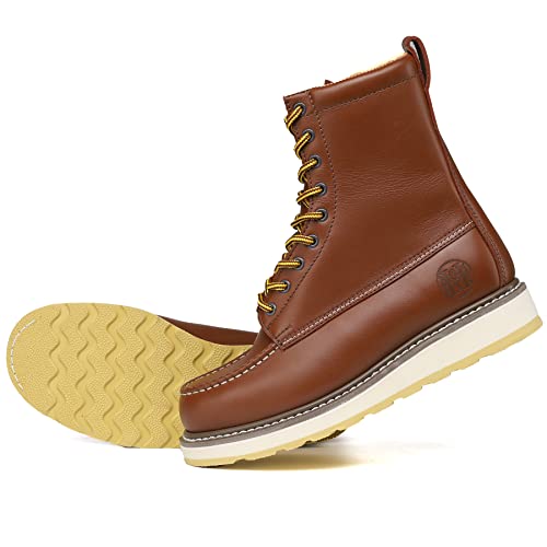 Work Boots for Men, 6" & 8" SureTrack Soft Toe Slip Resistant Moc Toe Mens Work Boots 84994/869942