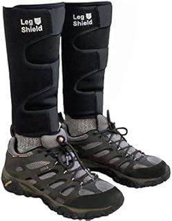 Leg Shield Neoprene Gaiters - Unique Hook and Loop Design for Easy On/Off - for Biking, Outdoors, Hiking, Yard Work, and General Shin/Calf Protection - Comfortable, Snug Fit (Pair)
