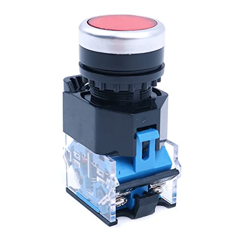 CENPEK 5 Pack 22mm 10A 1NO 1NC Red Sign Self-Locking Push Button Switch Pushbutton Switches LA38-11S - Image 2
