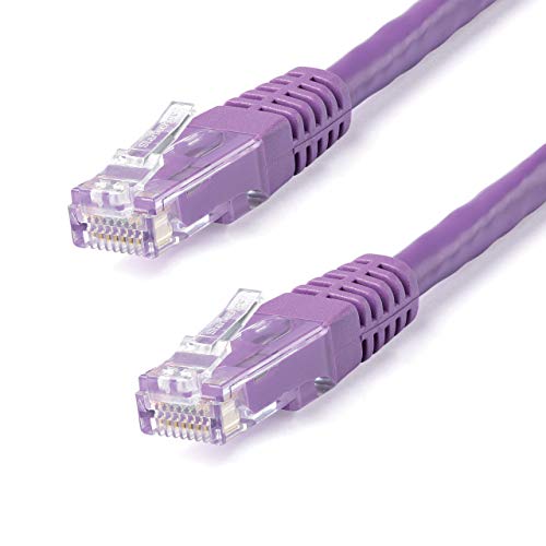 StarTech.com 10ft CAT6 Ethernet Cable - Purple Molded Gigabit CAT 6 Wire - 100W PoE RJ45 UTP 650MHz - Category 6 Network Patch Cord UL/TIA (C6PATCH10PL)