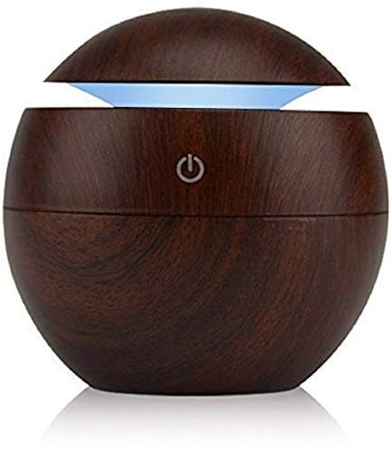 Dark Wood Finish USB Humidifier – Portable Ultrasonic Cool Mist Diffuser with LED Night Light & Elegant Wooden Design-image-13