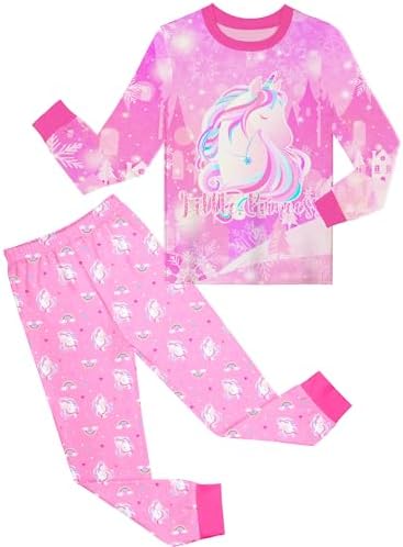 Sylfairy Girls Pajamas Set Sleepwear Rainbow Unicorn Pjs Toddler ...
