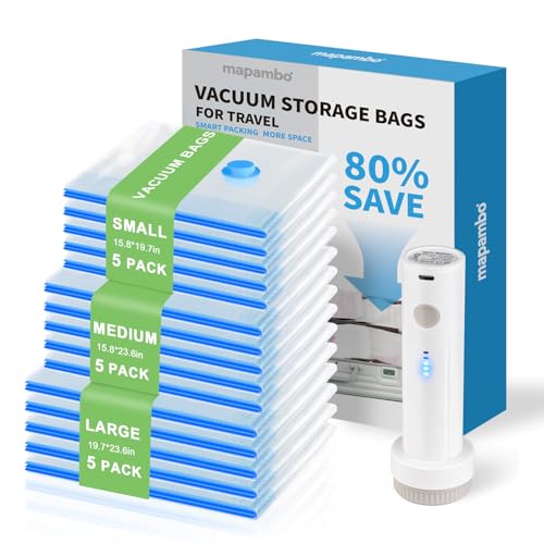 Mapambo 15 Pack Vacuum Seal Bags