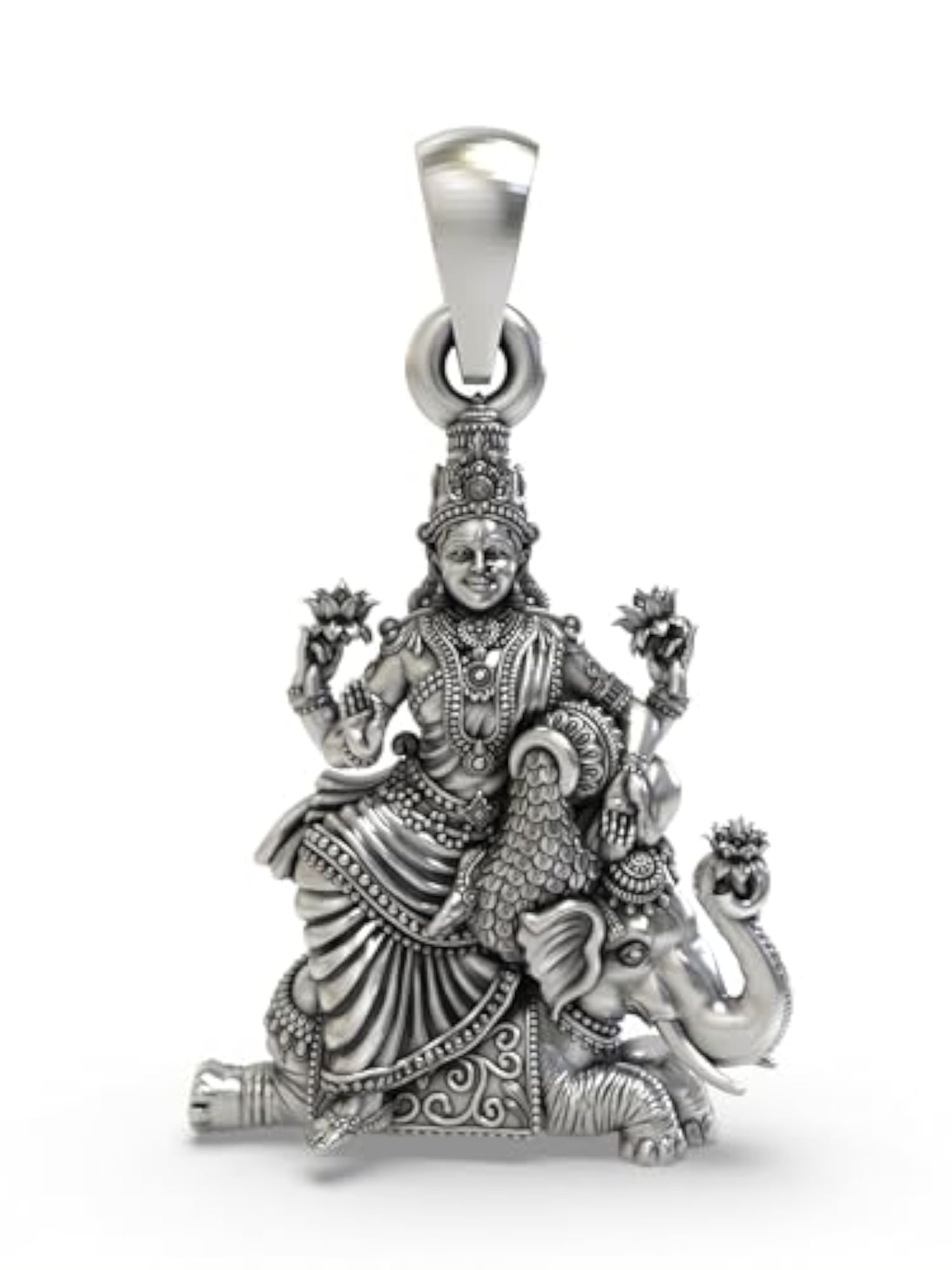 925 Sterling Silver Goddess Lakshmi Pendant Necklace