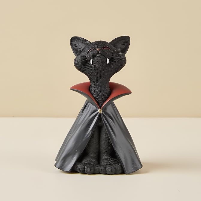 * black cat ornament ୨୧* 黒猫さん クリップ （a） Black Cat Vintage Style Halloween Ornament, Retro Halloween