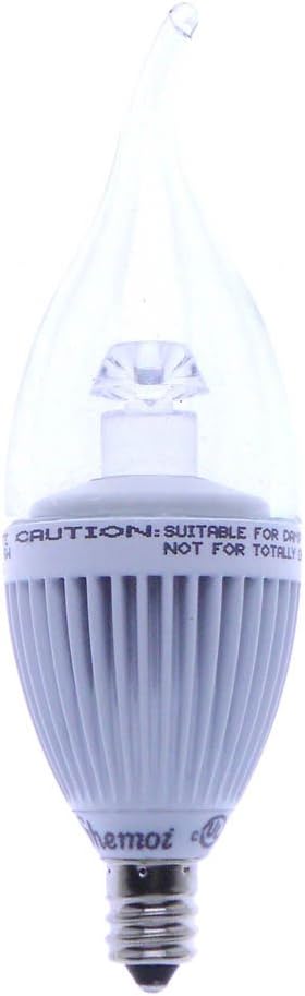 6-Pack, 5W Dimmable C37 E12 LED Chandelier Bulb, Warm White 2700K, 40W Equivalent, c UL us Listed, Candelabra Bulbs, 120°