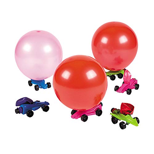 Car Balloon Powered Racers (set of 12 balloon launcher toys) Fun Party Toys and Gifts for Kids