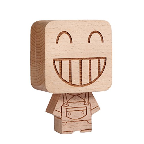 Torch Wooden Creative Music Box Classical Melody With Emoji Face Print (Smiling) #TOP1