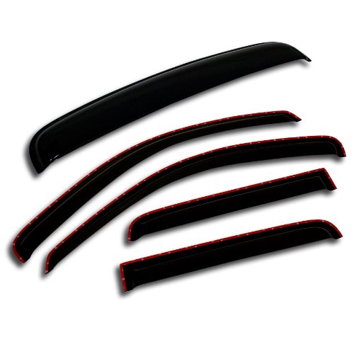 Tuningpros Wsv-154I Sunroof Moonroof And In-Channel Window Visor Deflector Rain Guard Dark Smoke 5-Pc Set #TOP20