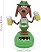 1Pc Green Solar Powered Dancing Beer Dog Ornaments,Swinging Animated Dancer,Solar Powered Dancing Dog,Car Bobble Head Decors,Bobble Head Figures Dashboard Doll,Solar Power Kits,Learning and Education