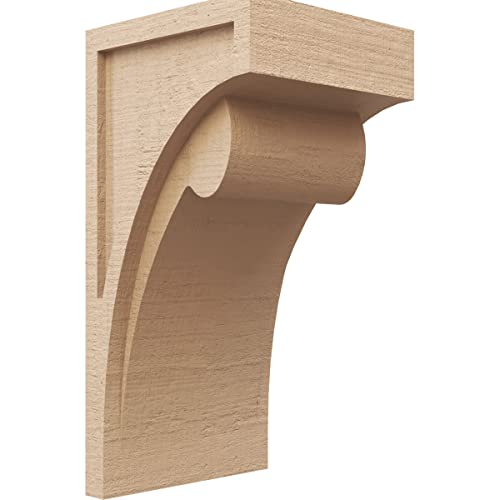 11"W x 11"D x 22"H Wide Viola Rough Cedar Woodgrain TimberThane Corbel, Primed Tan