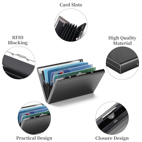 Stainless Steel Credit Card Wallet RFID Blocking Metal Case Pocket Business Card Holder for Women and Men4