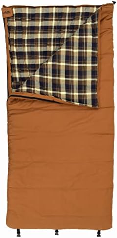 ALPS OutdoorZ Redwood -25° Sleeping Bag, Plaid Flannel Lined, Cotton Canvas/Extreme Cold Weather/Oversized/Extra Warm/TechLoft Insulation