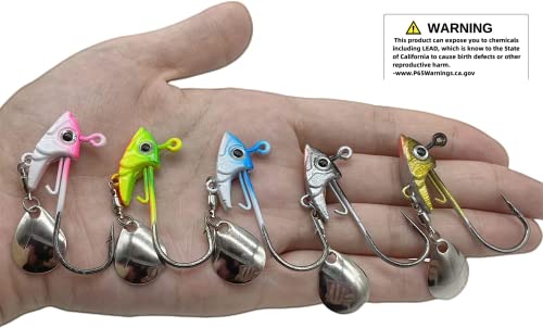 DAMIDEL 30Pcs/Box Jig Heads Swimbait Fishing Hooks add Classic Lures Baits kit, 3D Eyes/Spinner Blades, 25 Pcs Bodies- 5 Pcs Jigs Heads - Thumbnail 6