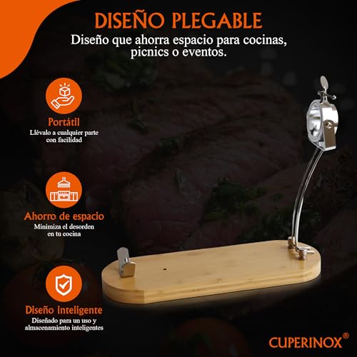 Miniatura 5 de Cuperinox Jamonero Jamonero Giratorio Tabla Cortar Jamon Jamoneros Profesional Jamonero Plegable Tabla Jamon Cortador De Jamon