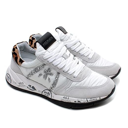 Sneakers Mujeres PREMIATA Layla 4295 Gamuza Tejido Blanco