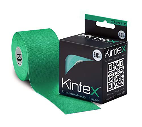 Kintex Cinta Kinesiology Classic 5cm x 5m, Cinta fisiológica, Cinta terapéutica, elástica, impermeable Verde