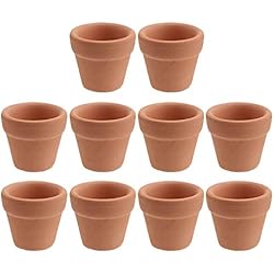 Macetas De Ceramica Infantil Holibanna 10 mini macetas de terracota de arcilla, cerámica, macetas, cactus, para habitación de los niños, macetas de cerámica para flores (3 x 3 cm)