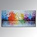 EVERFUN ART Hand Painted Palette Knife Oil Painting Modern Abstract Wall Art Hanging Lake Scenery Landscape Canvas Picture Framed Ready to Hang 60" W X 30" H