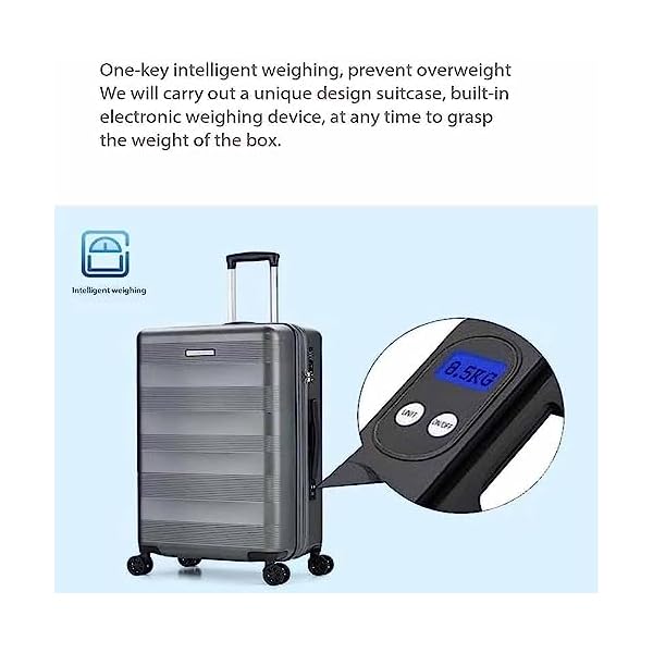 Smart Weighing Suitcase Large Capacity Carry On Suitcase Combination Lock Trolley Suitcase Suitable For Air Travel And Road Travel 80 53 34cm Blue