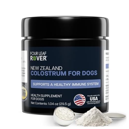 FOUR LEAF ROVER Colostrum for Dogs - Bovine Colostrum from 100% Grass-Fed New Zealand Cows - Skin, Gut & Immune Support - 60 Day Large Dog Supply