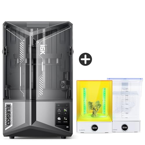 ELEGOO Saturn 4 Ultra 16K Resin 3D Printer and ELEGOO Mercury X Bundle Cure and Wash Large UV Curing Machine