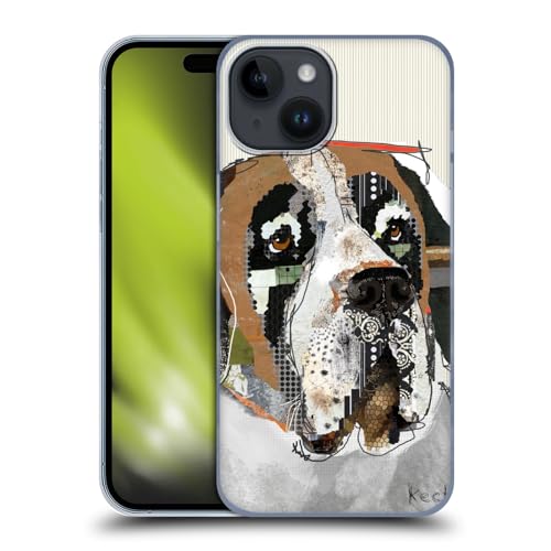 Head Case Designs Officially Licensed Michel Keck Saint Bernard Dogs 2 Hard Back Case Compatible with Apple iPhone 15