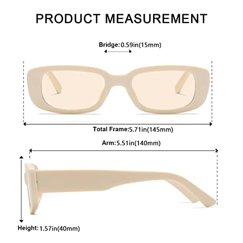 Image of Vintage Rectangle Sunglasses for Women Men 90s Fashion Narrow Square Frame Eyewear UV400 Protection