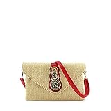  MODELISA - Bolso Bandolera Sobre Mano Paja Playa Mujer (Rojo)