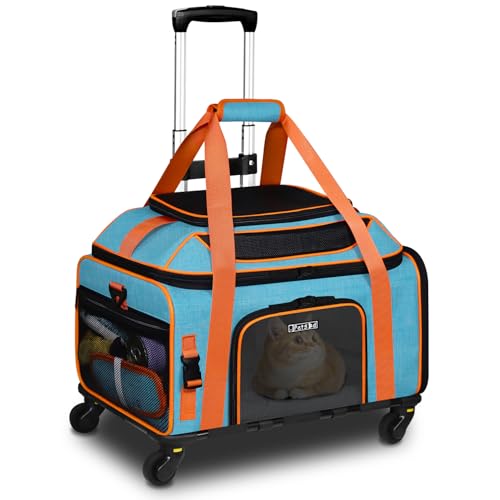 Petskd Top-Expandable Pet Carrier with Wheels 19x13x9 Inches Sout...
