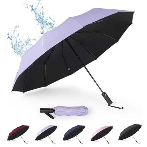 TERPORT Paraguas Plegable de Automático, Sombrilla para Sol Mujer, Resistente al Viento e Impermeable, Paraguas de...