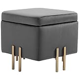 Hoher Komfort und Sicherheit: Der aus massivem Holz gefertigte und mit hochwertigem, weichem Stoff bezogene, gepolsterte Sitz bietet umfassende Unterstützung für Oberschenkel und Po. Das Kindersicherheitsscharnier verlangsamt die Fallgeschwindigkeit des Deckels und schützt damit Ihre Hände vor Verletzungen