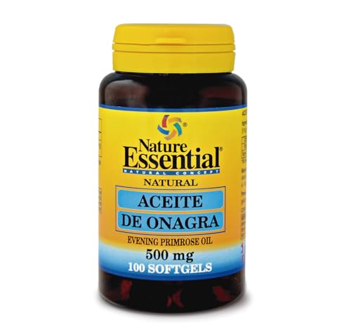 Nature Essential | Perlas de Aceite de Onagra 500 mg | 100 Perlas | Síntomas Menstruales | Primera Presión en Frío | 10% GLA | Omega 3|6|9 | Vitamina E
