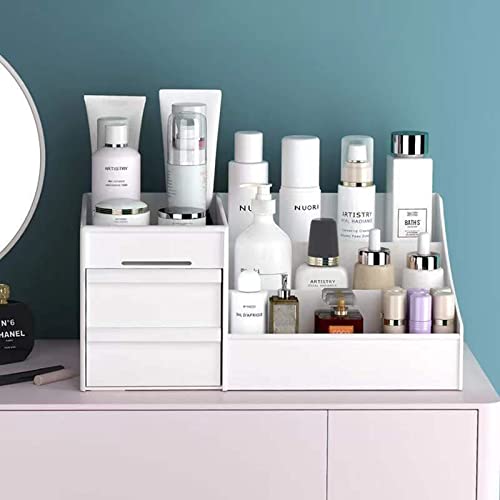 JIOUHM Organizador de maquillaje con cajones, caja de almacenamiento de maquillaje para cosméticos, caja de maquillaje con cajones para cómoda dormitorio Cover