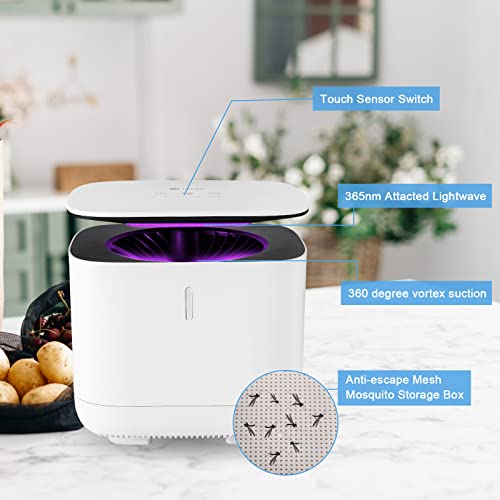 Lanju Mosquito Catcher,Non-Zapper Gnat Trap For Insect Gnat Fly Bug Moth Fruit Flies With Strong Suction, Quiet Odorless Indoor Bug Trap,Air Drying Home Flycatcher #TOP7