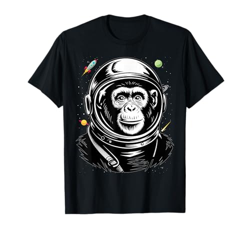 Vintage Space Travel Astronaut Monkey T-Shirt