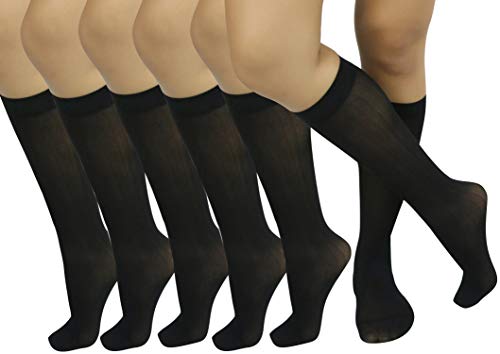 Image of ToBeInStyle Womens Pack of 6 Knee High Trouser Professional Socks