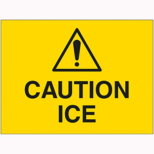 M Ice Sign VSafety Caution Ice Sign – 600mm x 450mm – 2mm Rigid Plastic – BigaMart