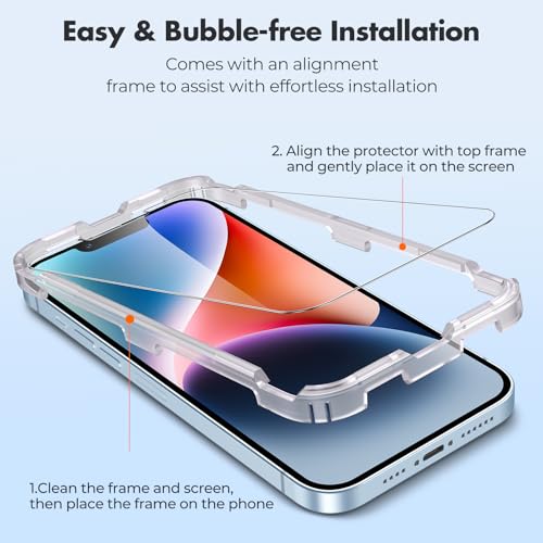 Image of UNBREAKcable 2-Pack Screen Protector for iPhone 16e /14 /13 /13 Pro | Tempered Glass, Military Grade Shatterproof, 9H+ Hardness, 99.99% HD, Bubble-Free, Easy Install, for iPhone 16e /14 /13 /13 Pro