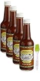 Pepper Plant Original Hot Pepper Sauce, 10 oz (4 pack) Bundle with PrimeTime Direct Silicone Basting Brush in a PTD Bag