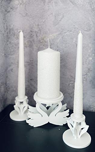 Magik Life Unity Candle Set for Wedding - Wedding Accessories for Reception Ceremony - Candle Sets - 6 Inch Pillar and 2 10 Inch Tapers - Decorative Pillars - Thumbnail 2